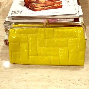 Hobo yellow patent clutch wallet